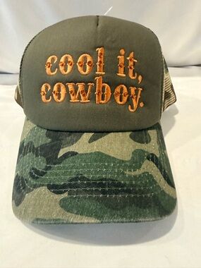 Nordstrom Camo Trucker Hat - Green/Brown custom designed stones&water resistant
